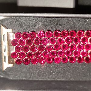 Swarovski Cristals Dark Ruby Red Apple Watch Bracelet New Hand Made